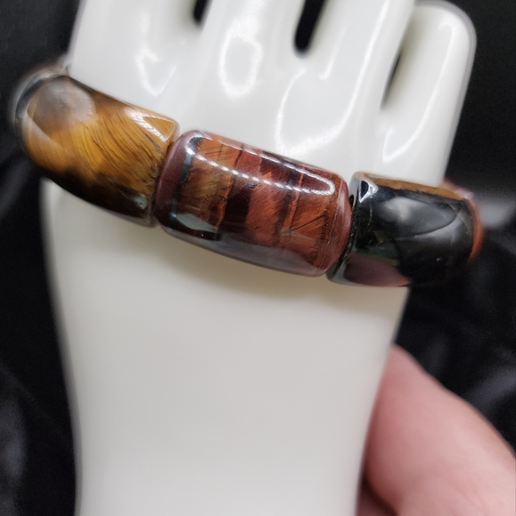 Tiger Eye Multi Color Stretch Bracelet - Picture 5 of 8